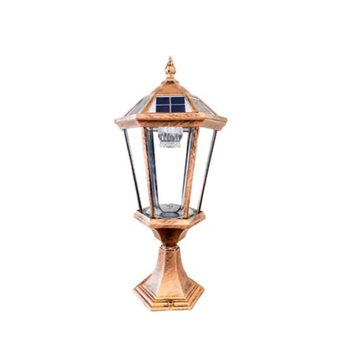 Đèn cổng năng lượng mặt trời TC05 mặt kính thuỷ tinh [Công tắc - Nhôm đúc dày]