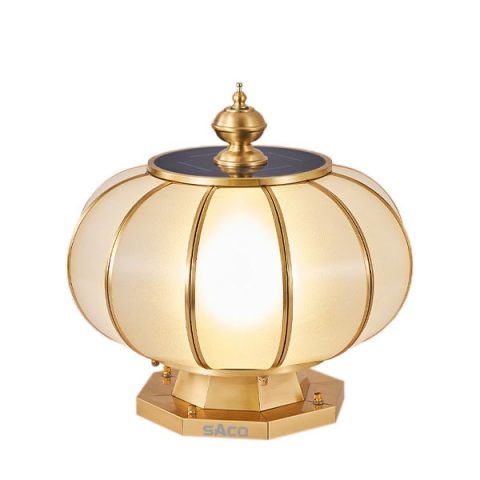 Đèn trụ cổng đồng hình cầu năng lượng mặt trời cao cấp TC52M/D