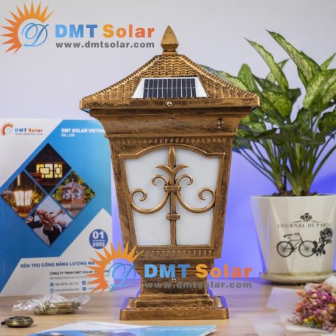 Đèn trụ cổng năng lượng mặt trời 20cm TC01XS-2 giá rẻ [Dùng Remote]