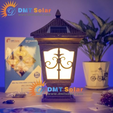 Đèn trụ cổng năng lượng mặt trời 20cm TC01XS-2 giá rẻ [Dùng Remote]