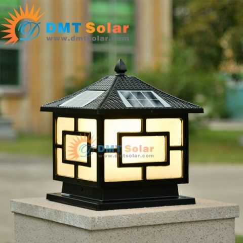 Đèn trụ cổng NLMT 25x25cm giá rẻ có Remote TC04S-2 [Tích hợp 3 màu sáng]