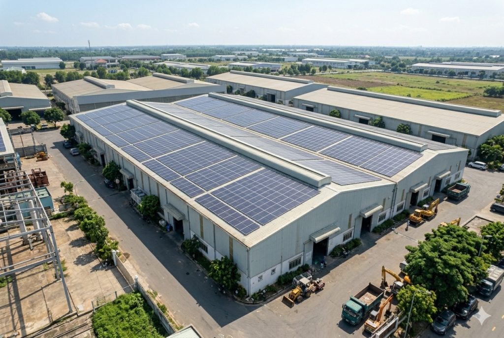 Dự Án Điện Mặt Trời Áp Mái Nhà Xưởng May Mặc (Doanh Nghiệp)