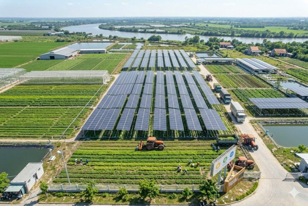 Dự Án Điện Mặt Trời Kết Hợp Nhà Màng Nông Nghiệp Sạch